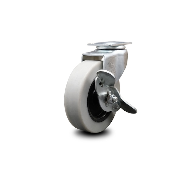 Service Caster 3 Inch Thermoplastic Rubber Wheel Top Plate Swivel Caster with Brake SCC SCC-05S310-TPRS-SLB - main